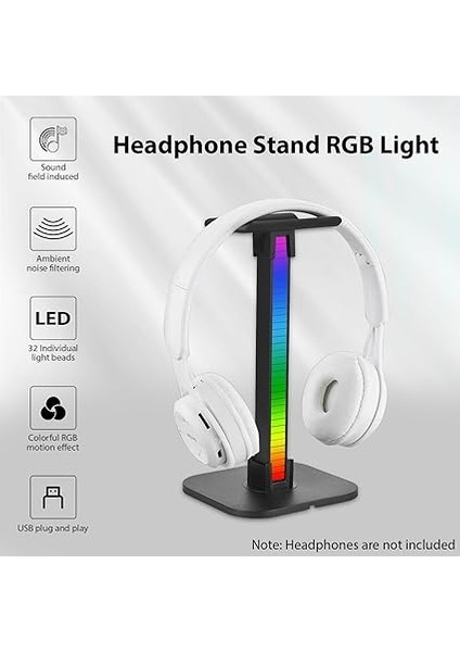 Standı Masa Pc'si Için Rgb Işık Oyun Kulaklığı Alt Tipi C Bağlantı Noktalı Kaymaz Ekranı Destek Braketi 7 Aydınlatma Modu Anahtarlamalı Çıkarılabilir Alma fırsatları