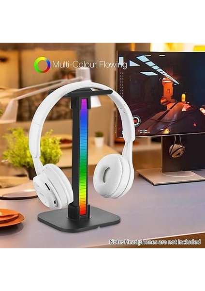 Standı Masa Pc'si Için Rgb Işık Oyun Kulaklığı Alt Tipi C Bağlantı Noktalı Kaymaz Ekranı Destek Braketi 7 Aydınlatma Modu Anahtarlamalı Çıkarılabilir Alma indirimleri