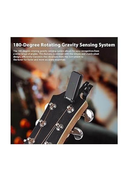 Basstuner Klipsli Gitar Akortçusu, Gitar, Bas, Keman, Ukulele Için Taşınabilir Tuner, Parlak Renkli Ekran, 180 Derece Dönen Yerçekimi Algılama Sistemi, Enerji Tasarruflu indirimleri