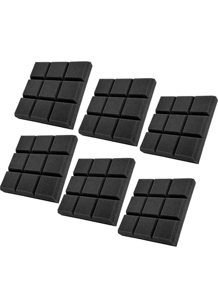 Yalıtımı -Ev Stüdyoları ve Eğlence Sinemaları Için Emilim Panelleri, 6 Pcs Yüksek Yoğun Mistik/fantezi Inhibisyon Malzemesi (Yüksek Yoğunluklu Alev Geciktirici Siyah)