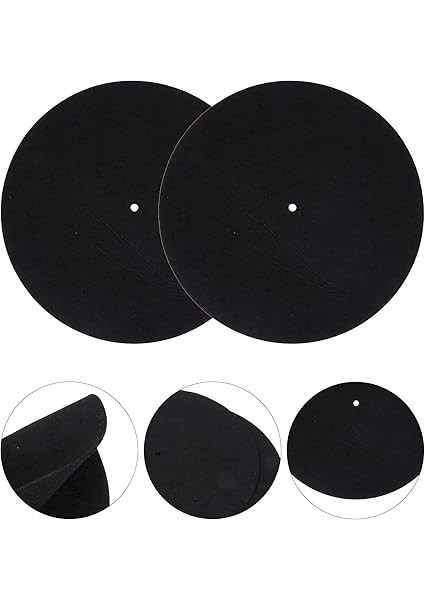 3set Plak Çalar Pikap Matı Keçe Malzeme Disk Koruyucu Ped -Statik Plak Matları 2 Adet*3 modelleri