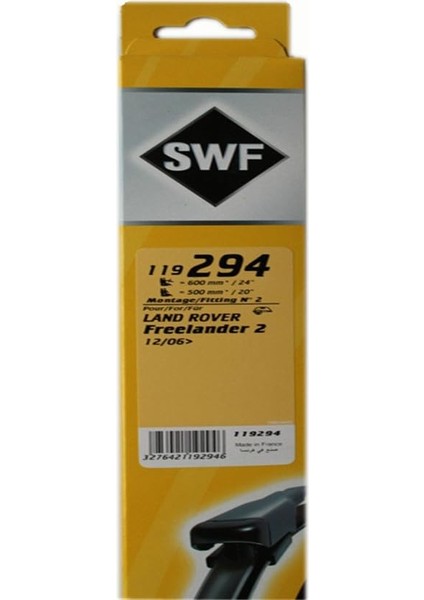 Swf Das Original Set Silecek Seti Ford Kuga Iıı (2019 ve Sonrası), Land Rover Freelander Iı (2011-2014) (600+500 Mm) 119294 indirimleri