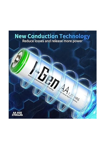 B138 2 Adet Aa 2700 Mah Şarj Edilebilir Kalem Pil 1.2V Ni-Mh Şarjlı Pil modelleri