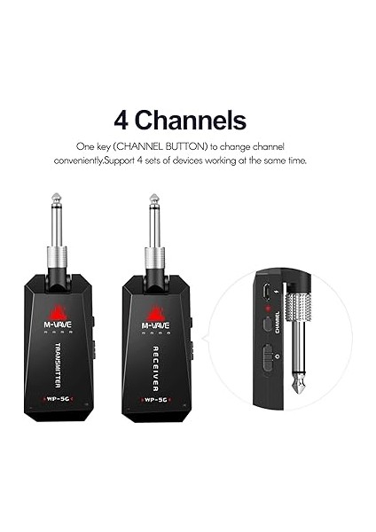 Wp-5g Kablosuz 5.8g Gitar Sistemi Şarj Edilebilir Ses Vericisi ve Alıcısı Ism Bandı Elektrik Bas Gitarlar Için Amplifikatör Aksesuarları fırsatları