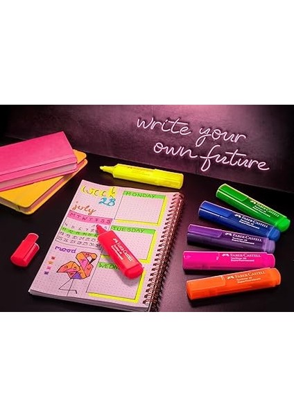 Fosforlu Kalem Seti, 8’li, Şeffaf Renkler, Su Bazlı Mürekkep, Kesik Uç, 3 Farklı Çizgi Kalınlığı, Dayanıklı Mürekkep fiyatları