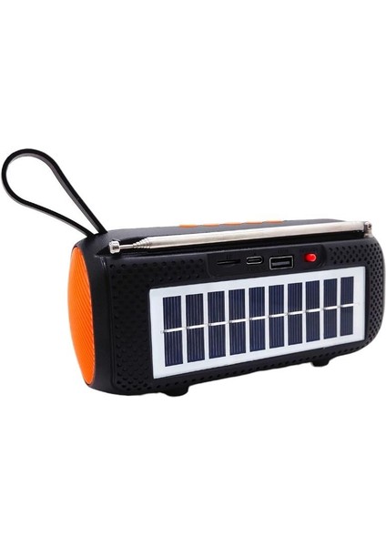 SP-430 El Fenerli Taşınabilir Solar Şarjlı Bluetooth Fm Radyo Hoparlör - Turuncu fiyatları
