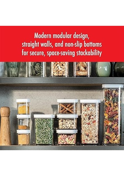 Fresh & Save Cube Saklama Düzenleyici, 5 Parçalı Orta Set, Kiler Düzenleyiciler ve Depolama, Plastik, Bpa Içermeyen Hava Geçirmez Kuru Gıda Saklama Kabı Badem, Muz Cipsi, Kuruyemiş ve Daha fırsatları