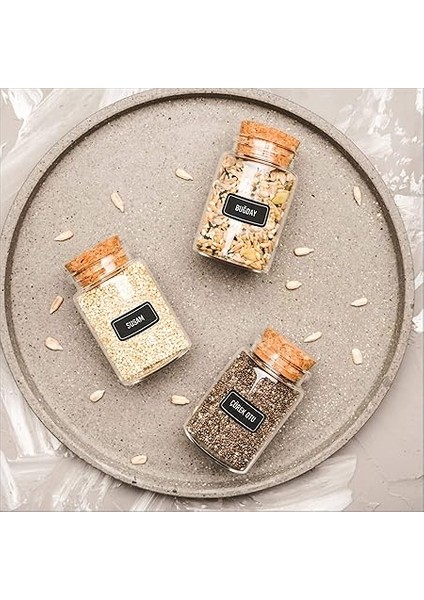 Baharatlık Etiketleri - Kendinden Yapışkanlı - 140 Adet Çıkartma Baharat Etiketleri - Suya Dayanıklı - Siyah Baharat Kutuları Etiketleri fırsatları