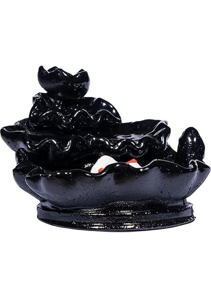 Akışlı Mistik Balık Şelale Tütsülük Black Backflow+2 Konik Tütsü Hediye (Lavanta) Hediyelik/görsel Şölen/duman Akışlı/metidasyon/yoga/ofis/ev/spa Dekorasyon modelleri