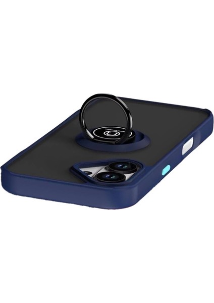 Apple Iphone 17 Montreal Yüzüklü Silikon Kapak - Lacivert fırsatları