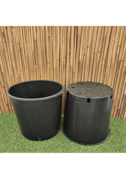 Üretim Saksısı 1 Adet 18,5 Lt 30X30 cm Plastik Saksı Siyah Üretim Saksı Bitki Saksısı
