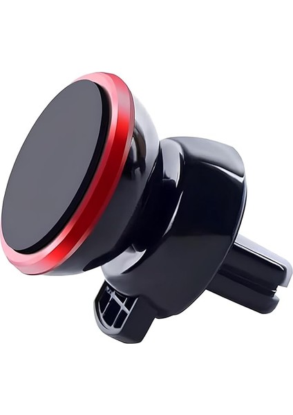 Araç Telefon Tutacağı Güçlü Mıknatıs / 360° Dönme/metal Gövde, Manyetik Cep Telefonu Tutacağı, Tüm Telefonlar Için Gösterge Panelinde Yapıştırma, 6 Mıknatıslı Son Teknoloji, Kırmızı
