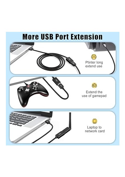 Rope 5gbps Hızlı Veri Aktarımı USB 3.0 Erkek Dişi Uzatma Kablosu Halat Örgülü 2 Metre fırsatları