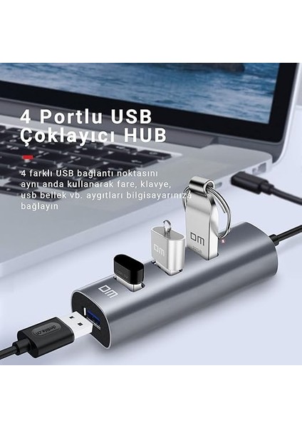 CHB010 Type-C To USB 3.0 4 Portlu Alüminyum Hub Çoklayıcı indirimleri