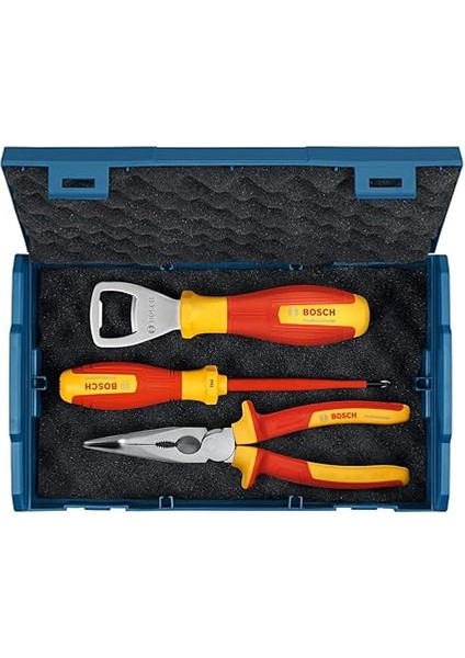 Profesyonel Vde El Aleti Seti 3 Parça (1x Şişe Açacağı; 1x Yıldız Tornavida Ph1 x 100MM; 1x Yan Keski 160MM; 1x L-Boxx Mini) fiyatları