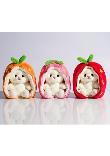 Çilek Tavşan Peluş Oyuncak | Meyve Formundan Çıkan Sürpriz Arkadaş | Yumuşacık Uyku Dostu & Özel Hediye (Pembe) fırsatları