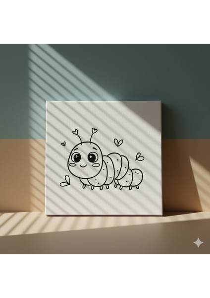 Sevimli Kalpli Tırtıl Tuval Boyama Seti | Çocuklar Için Kendin Yap Sanat Kiti ve Boyalar modelleri