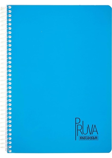 Pruva A4 Pet Spiralli Karton Kapaklı Defter 144 Yaprak - Kareli - Mavi