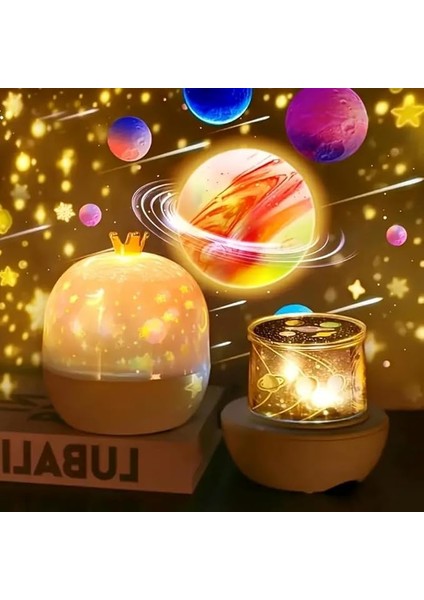 Lambası Çocuk PROJEKTÖR,360° Dönebilen Ayarlanabilir Rüyalı Atmosfer Gece Lambası Projektör Lambası Yatak Odası 21 Farklı Dünya modelleri