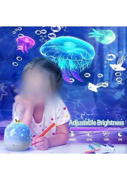 Lambası Çocuk PROJEKTÖR,360° Dönebilen Ayarlanabilir Rüyalı Atmosfer Gece Lambası Projektör Lambası Yatak Odası 21 Farklı Dünya indirimleri