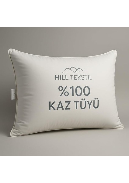Tekstıl %100 Kaz Tüyü Yastık 20 Gıdık (Alçak Yatış) 50X70 Elizza - Biyeli