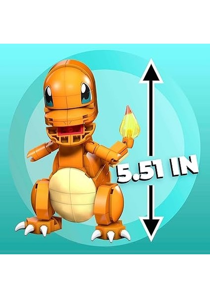 Pokemon 185 Adet Blok ve Parçasıyla Eklemleri Bükülebilen Yap ve Sergile Charmander Oyuncak Yapı Seti (10 Cm), 7 Yaş ve Üzeri Çocuklar Için, GKY96 indirimleri