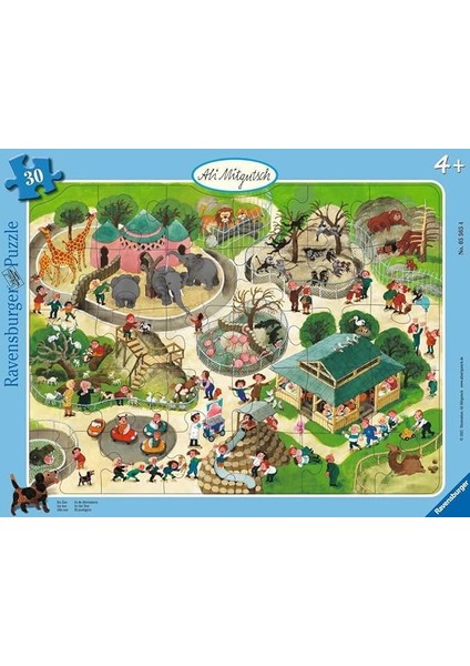 30 Parçalı Büyük Çerçeveli Puzzle Hayvanat Bahçesi, Ali Mitgutsch
