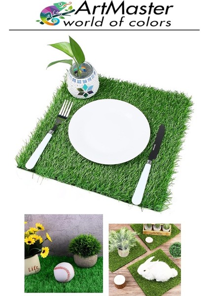 Yapay Çim 30X40 cm 3 Adet A3 Boyutunda Dekoratif Maket Çim Yapay Çim Halı Teraryum Suni Çim indirimleri