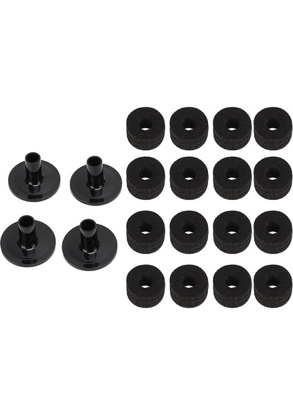 2 Takım Zil Keçe Zil Keçe Kol Zil Yedek Aksesuarları Kol Siyah Davul Seti (Siyah)