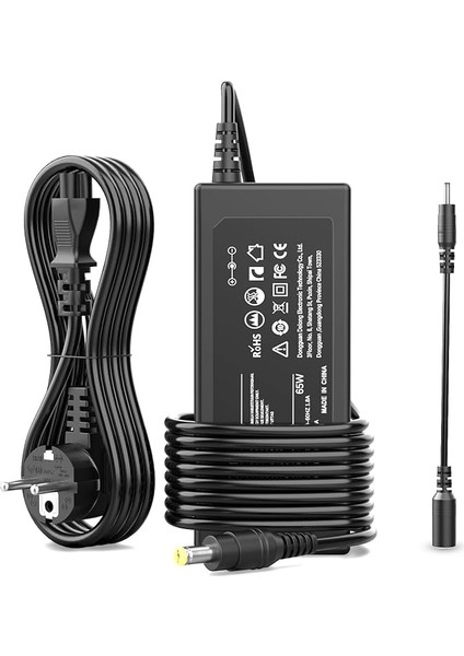 Acer Aspire 5 3 E1 E3 E5 V3 V5 E14 E15 E17 Es1 S3 R3 5250 5750 5920 5742 5253 5733 5517 5532 5349 7560 A315 Dizüstü Bilgisayar Şarj Kablosu 65W 19V 3,42A Ac Dc Adaptörü (5,5 x 1,7 Mm)