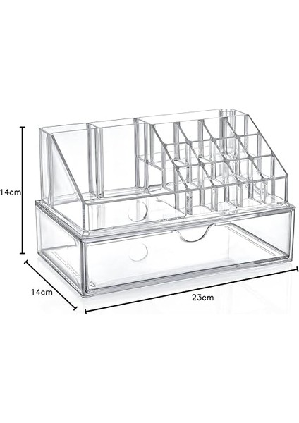 17 Bölmeli Şeffaf Akrilik Çekmeceli Makyaj Düzenleyici ve Organizer, Akrilik Makyaj Organizeri fırsatları