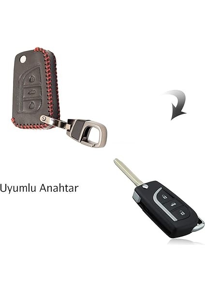 Deri Anahtar Kılıfı (Toyota Corolla Auris Yaris Avensis ile Uyumlu) modelleri