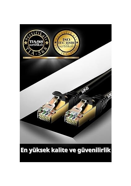 M109F Cat7 Kablo 5 Metre/bakır TEL-10GBPS-50 Mikron Altın Kaplama/5 Metre Cat7 Ethernet Kablosu (M109F Cat7, Sıyah, 5 Metre) indirimleri