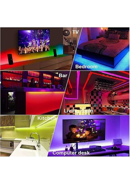 Metre Rgb Şerit LED Seti-Iç ve Dış Mekan Silikonlu-Tak Çalıştır fiyatları