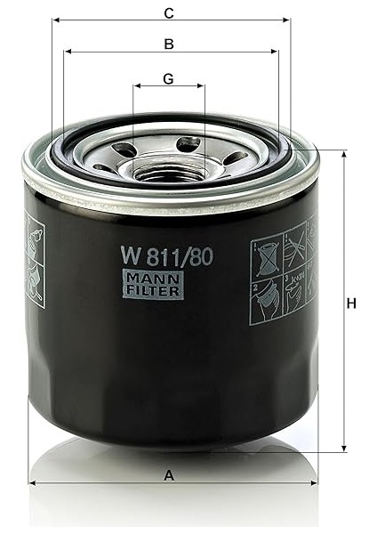 W 811/80 Yağ Filtresi (Hyundai) modelleri