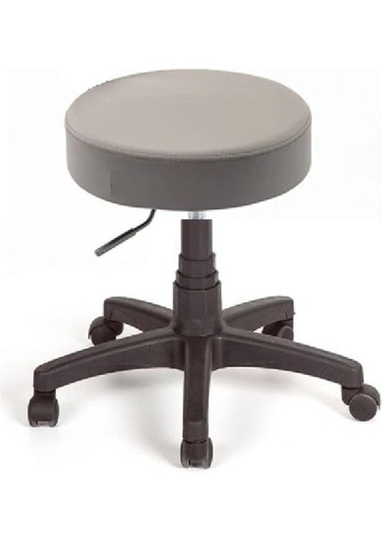 Ofis Kasiyer Taburesi Tekerlekli Deri Döşeme Oturak Eczane Laboratuvar Çalışma Koltuğu Acık Gri