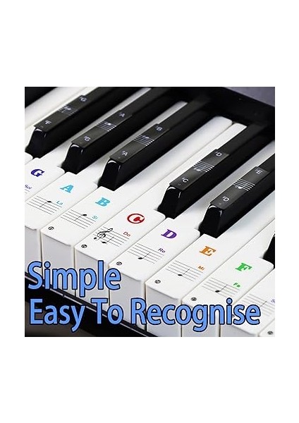 Piyano Akor Grafikli Piyano Klavye Çıkartmaları, 88/61/54/49 Anahtar, Yeni Başlayanlar ve Küçük Çocuklar Için Not Harfleri Etiketleri, Piyano Notaları Kılavuzu Piyano Anahtar Çıkartmaları Elektronik fiyatları