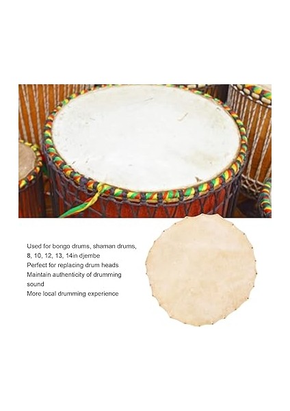 Davul Kafası, Bongo Davul Kafası Bongo Davul Kafası Davul Aksesuarı 36 cm Çaplı Keçi Derisi Yuvarlak Bongo Davul Için modelleri