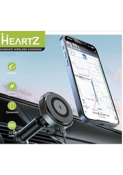 CXP-034 Magsafe ile Uyumlu Kablosuz Şarj Özellikli Peteğe Takılıp Kilitlenebilen 15W Hızında Hızlı Mıknatıslı Premium Kalite Ce Rohs Onaylı 3A Şarj Araç Tutucu Araç Içi Telefon Tutucu modelleri