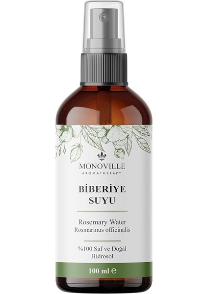 Biberiye Suyu 100 ml Cam ŞIŞE%100 Saf ve Doğal (Rosemary Water)