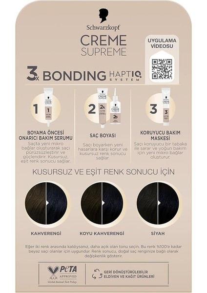 Creme Supreme Saç Boyası 1-1 Soğuk Siyah modelleri