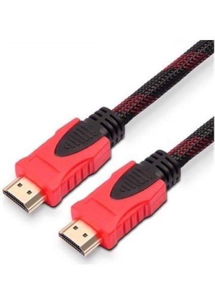 HDMI Kablo 3 Metre Ses ve Görüntü Aktarım Kablosu - Siyah/kırmızı