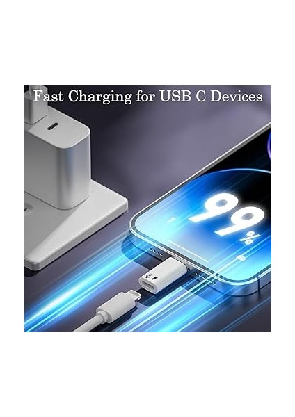 USB C - Lightning Mikrofon Adaptörü (2 Paket), USB C Erkek - Yıldırım Dişi Dönüştürücü Kablosuz Yaka Mikrofon - Beyaz modelleri
