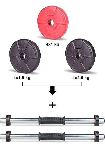 21 kg Dambıl Seti Kırmızı Siyah modelleri