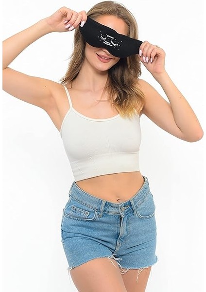 Siyah Pamuklu Uyku Maskesi Göz Bandı modelleri