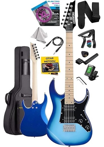 DE-150BL Maple Klavye Hh Manyetik Yüksek Kaliteli Elektro Gitar Seti fiyatları