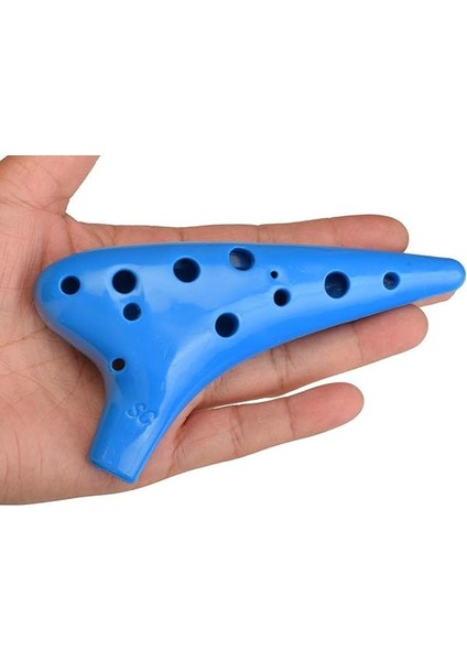 Ocarina 12 Delik Ocarina Alto C Ocarina Flüt Ocarina Sualtı Müzik Nefesli Enstrüman Mavi modelleri