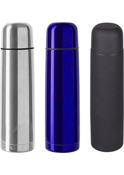 Paslanmaz Çelik 500 ml 12 Saat Sıcak Soğuk Tutan Çay Kahve Su Termosu - FC044 (Siyah)