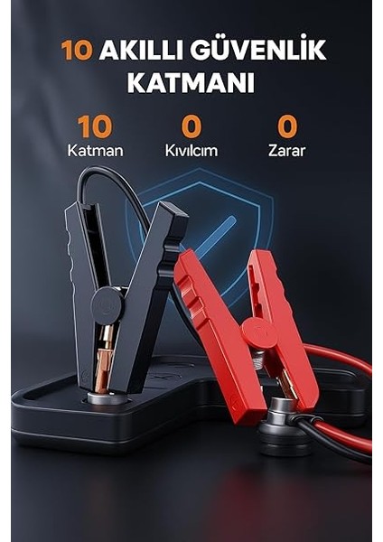 BETA06 4000A 23800MAH Lastik Şişirme Kompresörlü Taşınabilir Akü Takviye Kiti (Çanta + LED Lamba + Powerbank) fırsatları