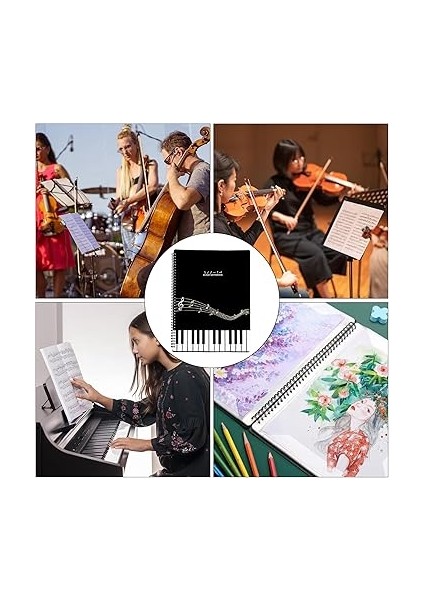 Müzik Klasörü, Nota Defteri A4, Saklama Klasörü, Siyah, Yüksek Kapasiteli, Müzisyenler, Okul ve Ev Için Uygundur modelleri